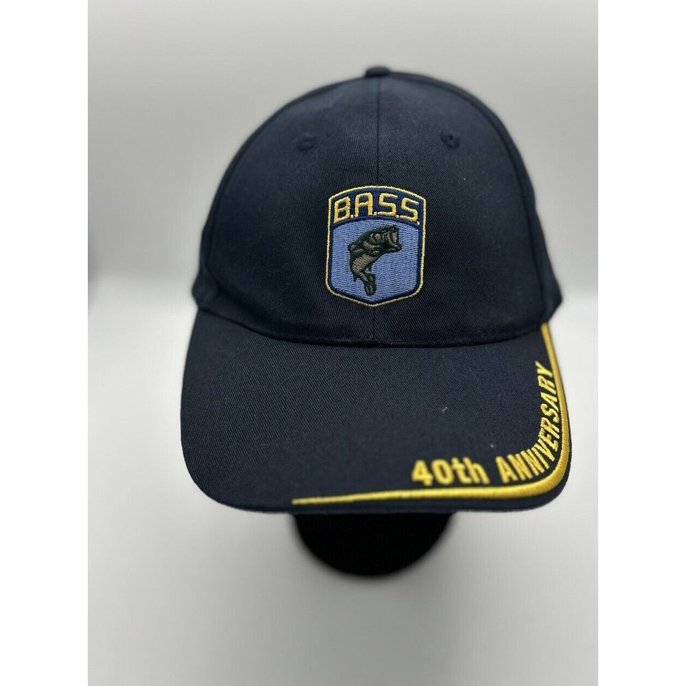 BASS 40th Anniversary Fishing Baseball Hat Adjustable‎ Navy